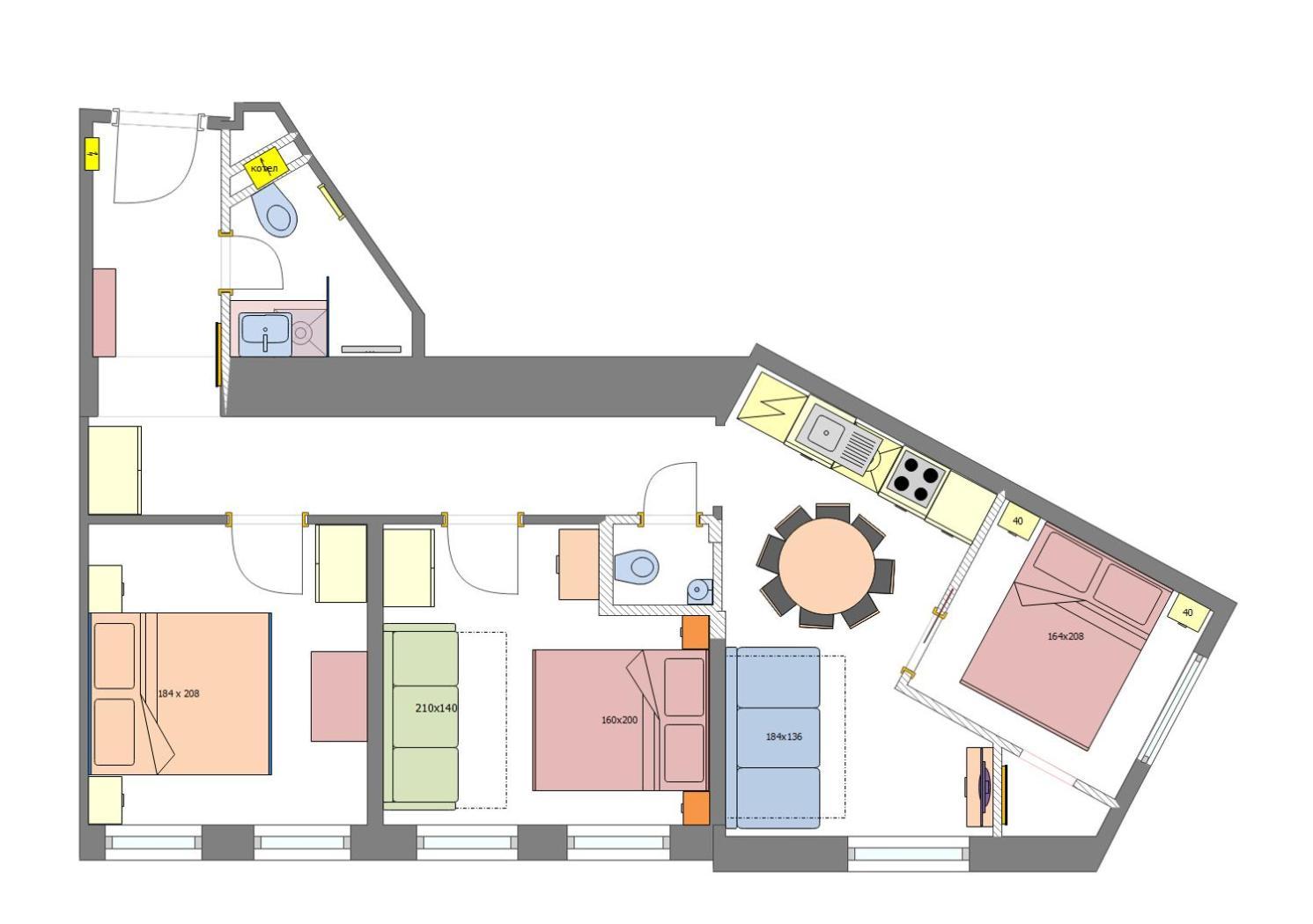 3bdr Elegance Deco Downtown Flat Daire